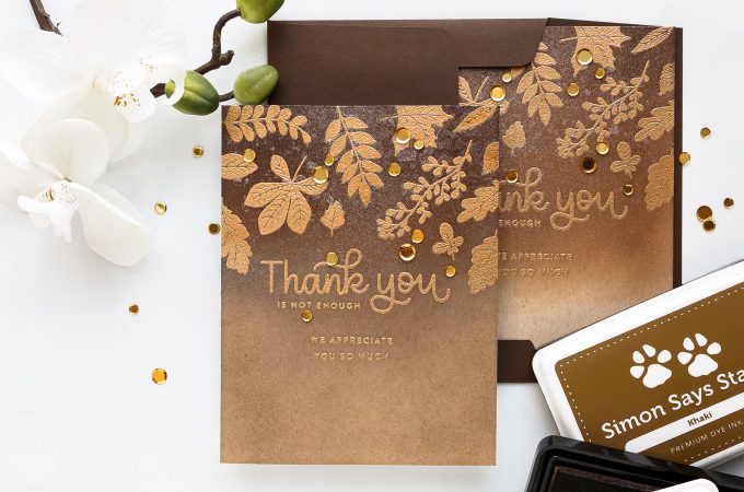 How to make Fall Thank You cards. Simon Says Stamp | Fall Thank You Cards featuring Ink Blending & Heat Embossing #cardmaking #simonsaystamp