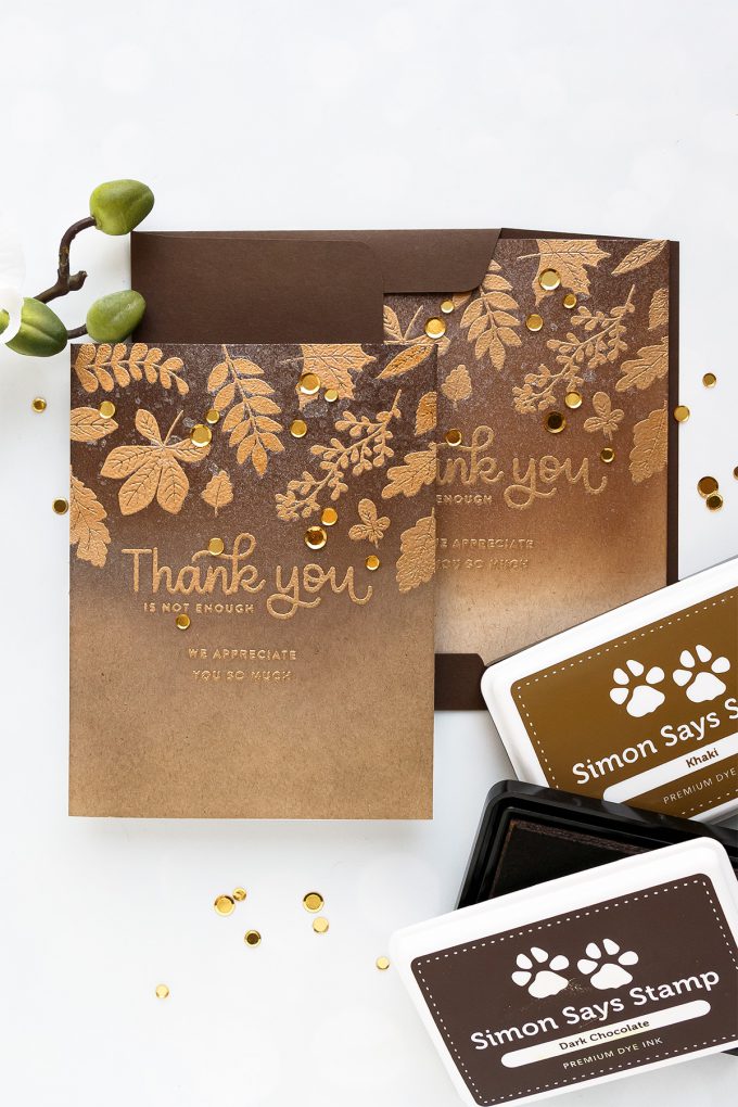 How to make Fall Thank You cards. Simon Says Stamp | Fall Thank You Cards featuring Ink Blending & Heat Embossing #cardmaking #simonsaystamp