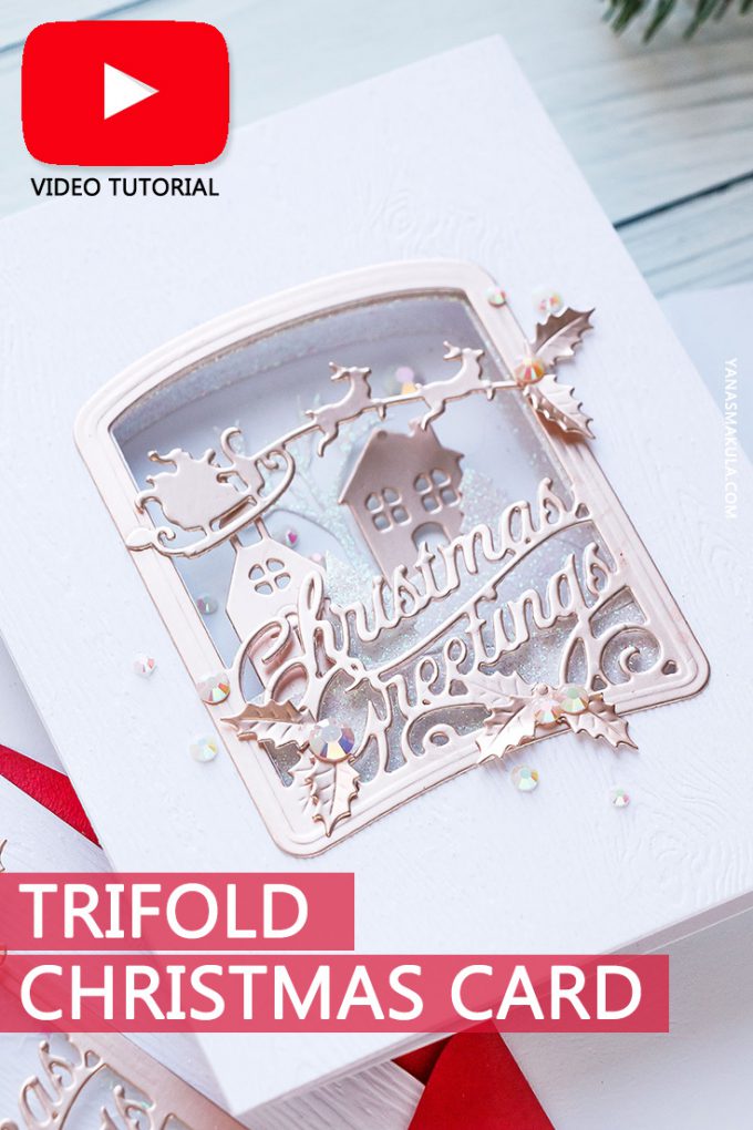 How to make Trifold Christmas Cards with the help of Die Cutting. Spellbinders Amazing Paper Grace Die of the Month - November 2018 #yscardmaking #spellbinders #christmascard