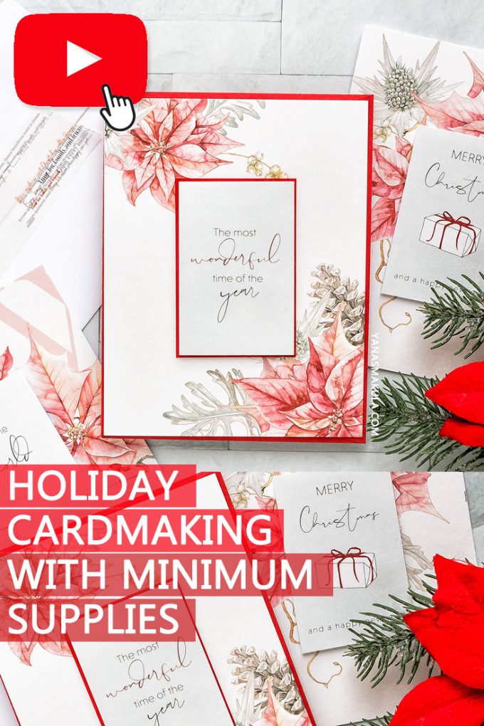 How to make Holiday Christmas cards using patterned paper only. Christmas cards using minimal supplies. 