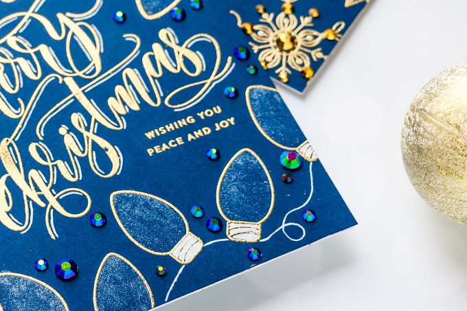 How to make Calligraphy-Like Christmas Cards with stamps. Video tutorial. #fauxcalligraphy #christmascard #cardmaking #simonsaysstamp