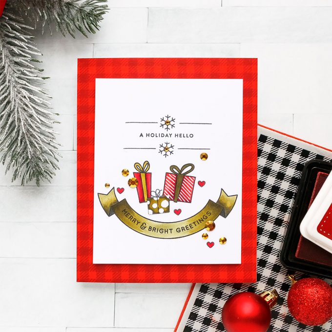 DIY Holiday Hello Card by Yana Smakula for Simon Says Stamp #cardmaking #simonsaysstamp
