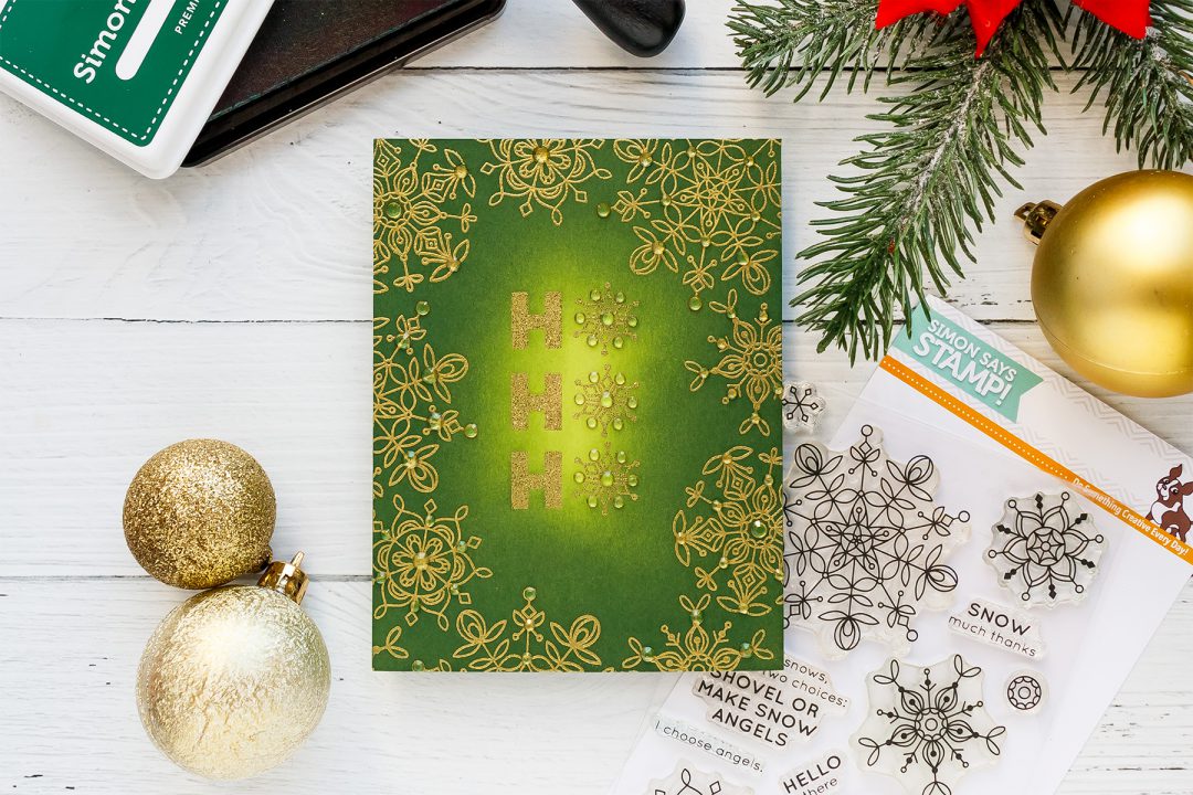 Simon Says Stamp | Jewel Encrusted Christmas Card - Ho Ho Ho by Yana Smakula #cardmaking #christmascard