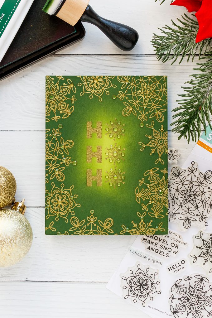 Simon Says Stamp | Jewel Encrusted Christmas Card - Ho Ho Ho by Yana Smakula #cardmaking #christmascard