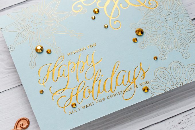 How to Hot Foil with Spellbinders Glimmer Hot Foil System - video tutorial by Yana Smakula #hotfoil #christmascard #glimmerhotfoilsystem