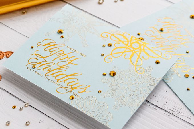 How to Hot Foil with Spellbinders Glimmer Hot Foil System - video tutorial by Yana Smakula #hotfoil #christmascard #glimmerhotfoilsystem