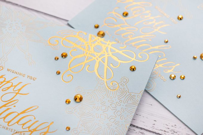 How to Hot Foil with Spellbinders Glimmer Hot Foil System - video tutorial by Yana Smakula #hotfoil #christmascard #glimmerhotfoilsystem