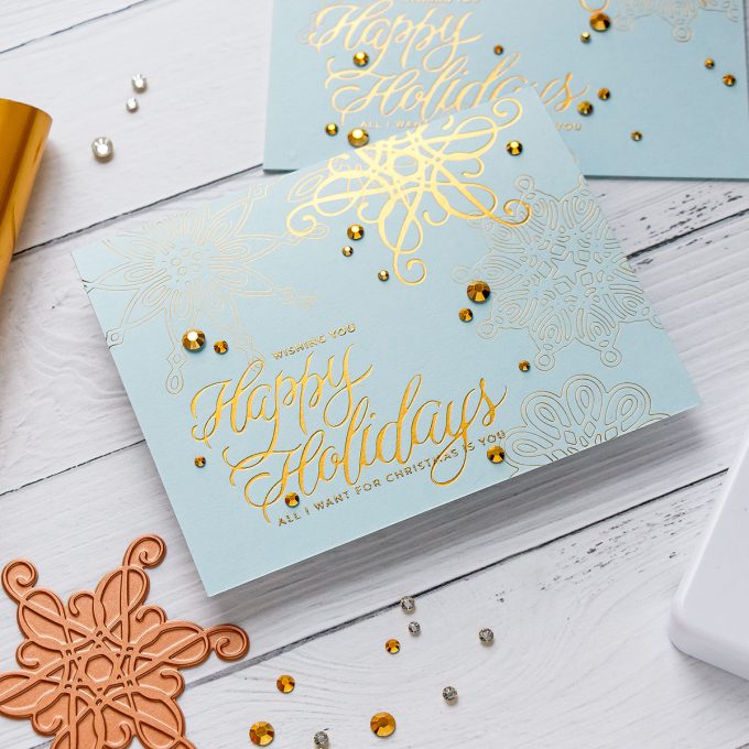 How to Hot Foil with Spellbinders Glimmer Hot Foil System - video tutorial by Yana Smakula #hotfoil #christmascard #glimmerhotfoilsystem