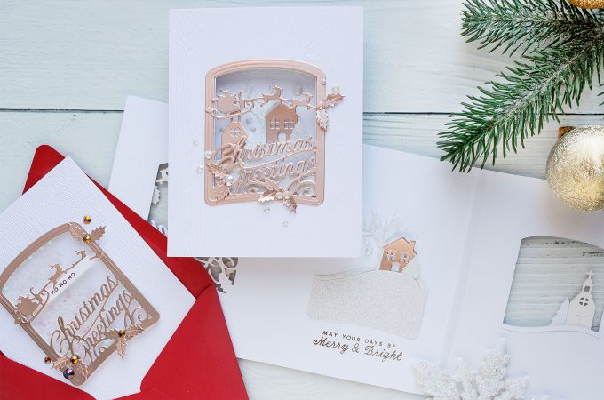 How to make Trifold Christmas Cards with the help of Die Cutting. Spellbinders Amazing Paper Grace Die of the Month - November 2018 #yscardmaking #spellbinders #christmascard