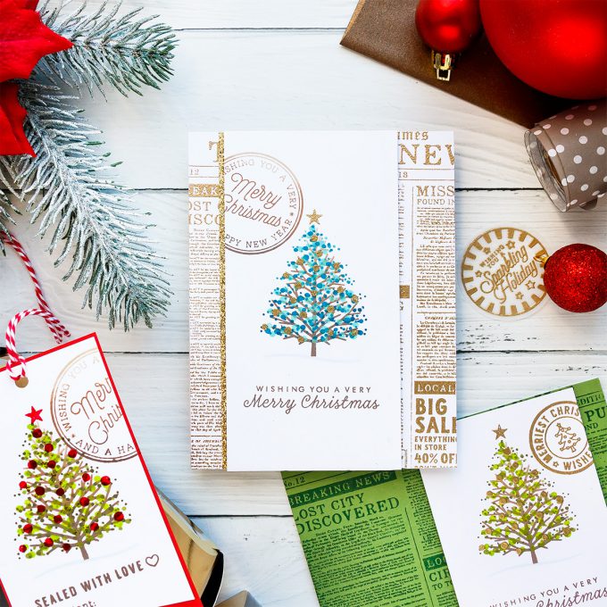 Last Minute Handmade Christmas Cards. Video tutorial. Projects by Yana Smakula for Hero Arts