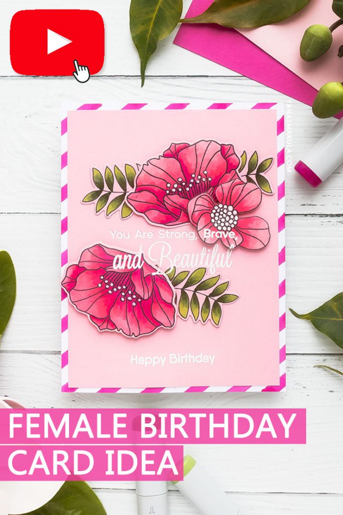 Handmade Female Birthday Card Idea. Video tutorial by Yana Smakula for My Favorite Things