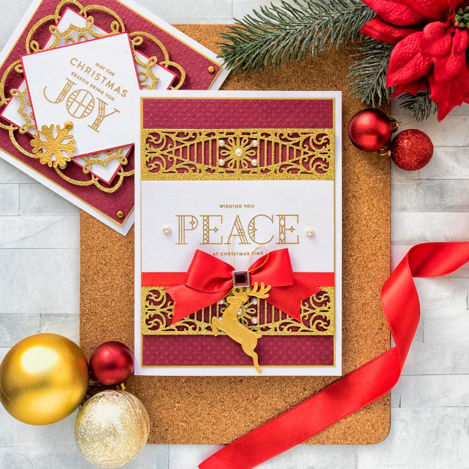 Wishing You Peace Card by Yana Smakula for Spellbinders. As Seen in Die-cutting Essentials Magazine Issue 45
