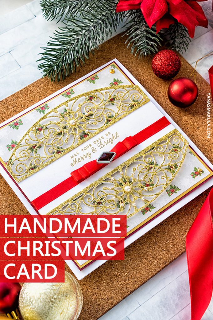 Traditional Christmas Card by Yana Smakula for Spellbinders featuring A Charming Christmas collection by Becca Feeken. As Seen in Die-cutting Essentials Issue 45.