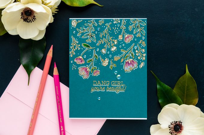 Hero Arts | One Layer Floral Pencil Colored Card. Video