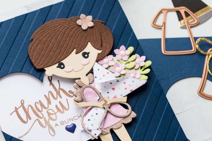 Paper Doll Thank You a Bunch Paper Doll cards with Spellbinders Small & Large Die of the Month January 2019 