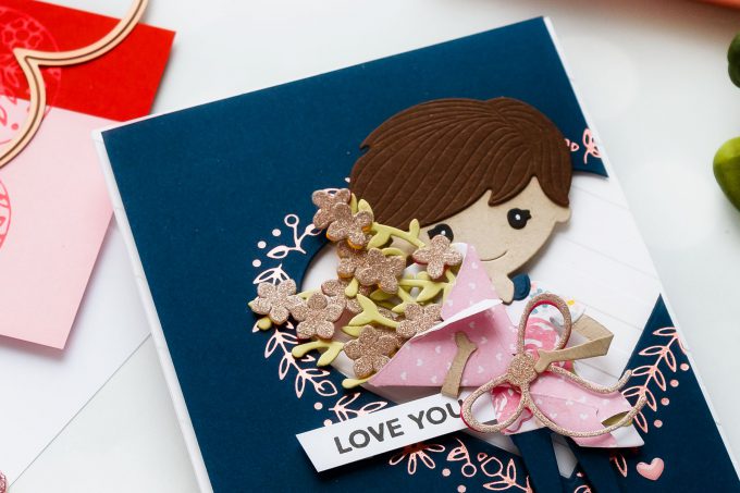 Paper Doll Love You Valentine's Day cards with Spellbinders Small & Large Die of the Month January 2019 