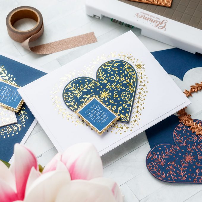 Hot Foil Friendship Cards. Spellbinders Glimmer of the Month January 2019 Club. Video tutorial. Handmade cards by Yana Smakula 