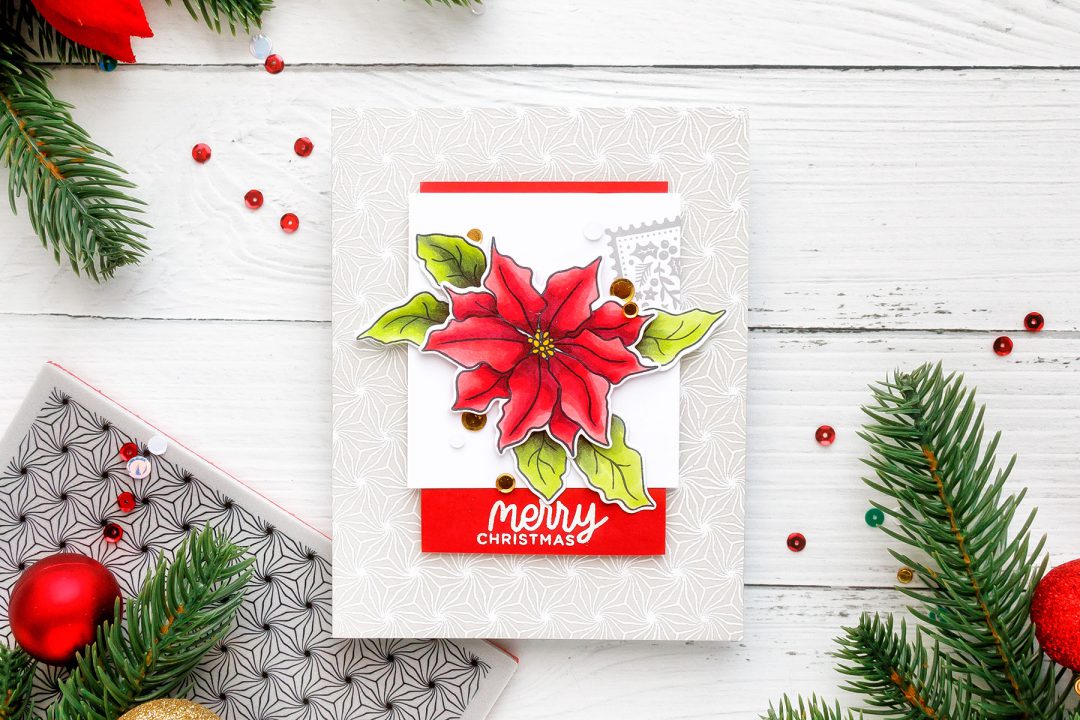 Simon Says Stamp | Merry Christmas Poinsettia Card by Yana Smakula