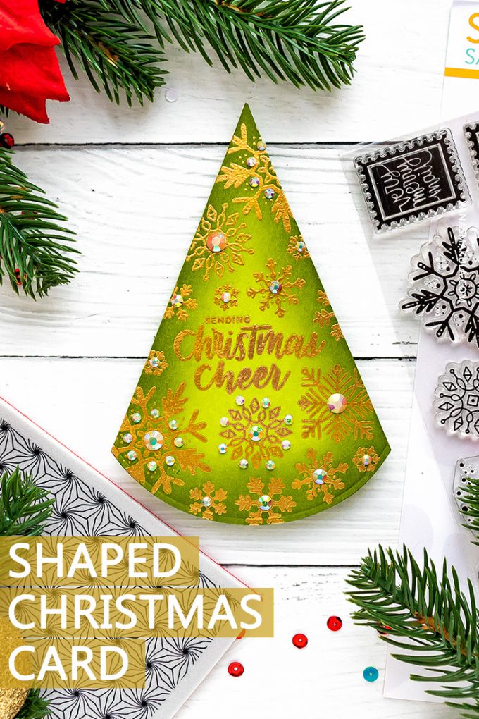 Triangle-Shaped Christmas Card by Yana Smakula for Simon Says Stamp