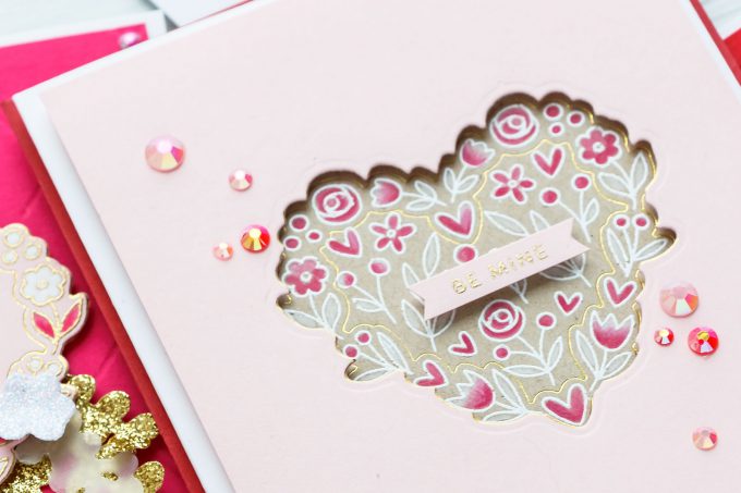 How to make foiled (and heat embossed) Valentine's Day Cards. Video tutorial by Yana Smakula for Pretty Pink Posh