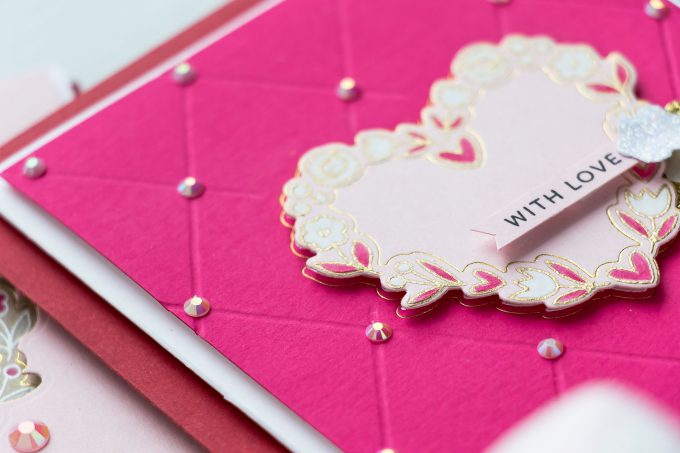 How to make foiled (and heat embossed) Valentine's Day Cards. Video tutorial by Yana Smakula for Pretty Pink Posh