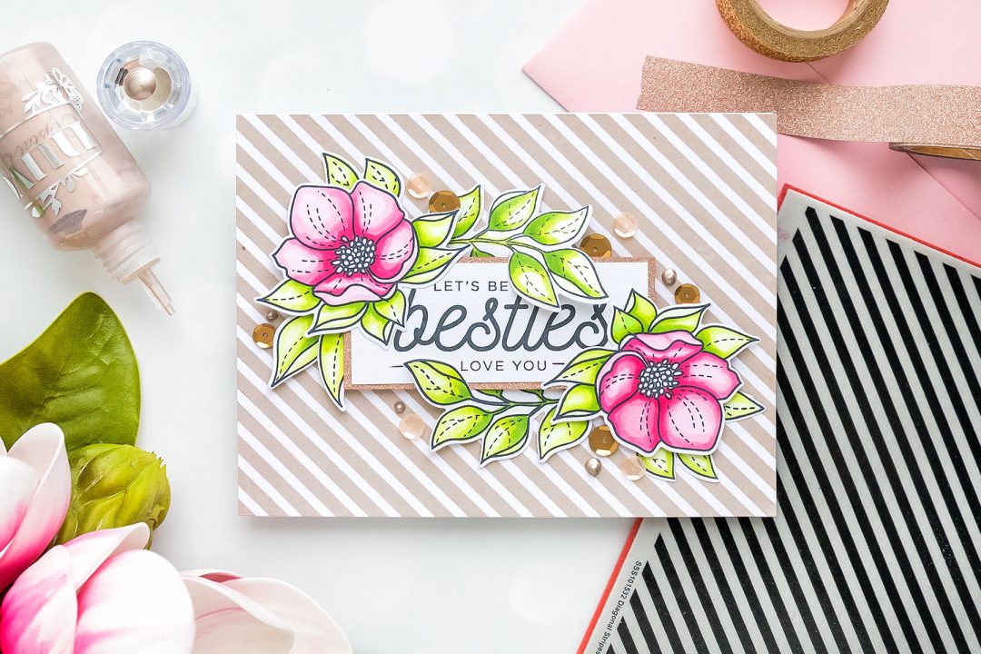 Simon Says Stamp | DIY Friendship Card - Let's Be Besties! Handmade card by Yana Smakula