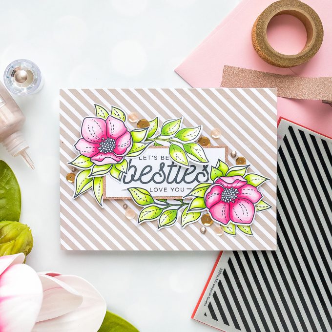 Simon Says Stamp | DIY Friendship Card - Let's Be Besties! Handmade card by Yana Smakula