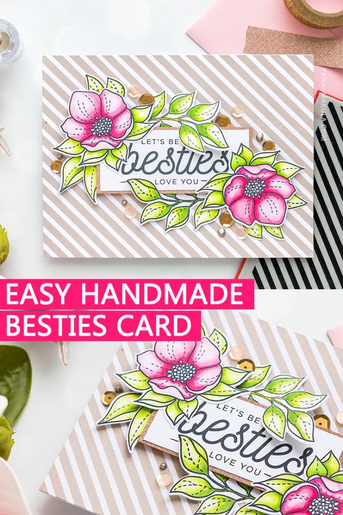 Simon Says Stamp | DIY Friendship Card - Let's Be Besties! Handmade card by Yana Smakula