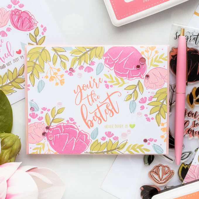 One Layer Floral Cards 4 Ways. Video tutorial by Yana Smakula