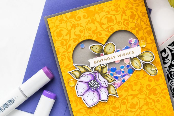 Simon Says Stamp | Mustard Yellow Birthday Wishes Shaker Card by Yana Smakula. 