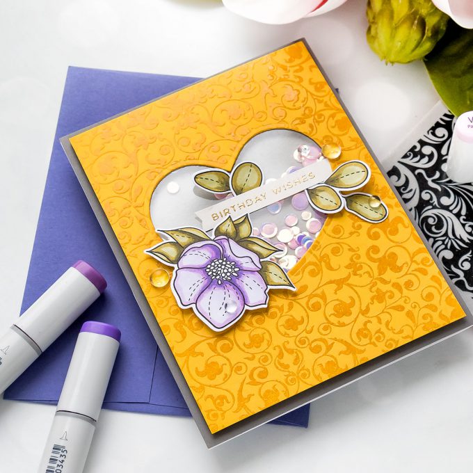 Simon Says Stamp | Mustard Yellow Birthday Wishes Shaker Card by Yana Smakula. 