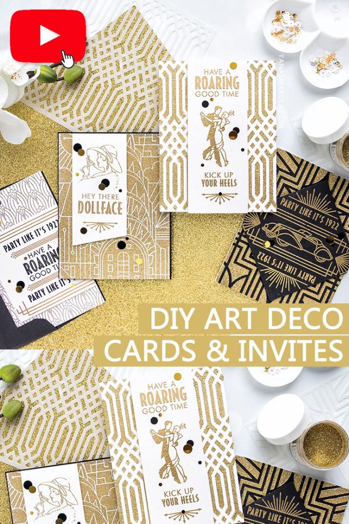 Hero Arts | February My Monthly Hero Kit - DIY Art Deco Greeting Cards & Invitations. Video (Blog Hop + Giveaway)