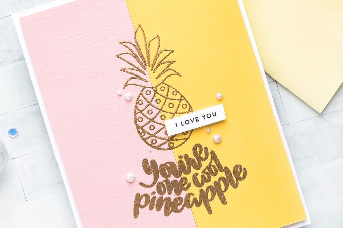 Simon Says Stamp | Color Blocking Take Two - Clean & Modern. You're One Cool Pineapple Greeting Card by Yana Smakula