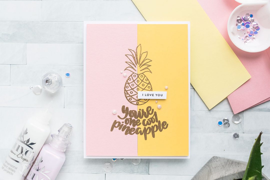 Simon Says Stamp | Color Blocking Take Two - Clean & Modern. You're One Cool Pineapple Greeting Card by Yana Smakula