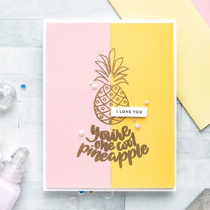 Simon Says Stamp | Color Blocking Take Two - Clean & Modern. You're One Cool Pineapple Greeting Card by Yana Smakula
