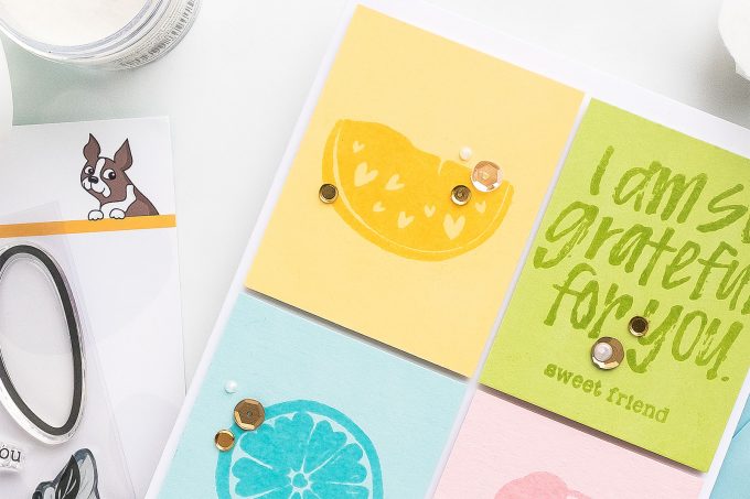 Simon Says Stamp | Color Blocking in Cardmaking - Take One - Grateful for You Fruit Card by Yana Smakula