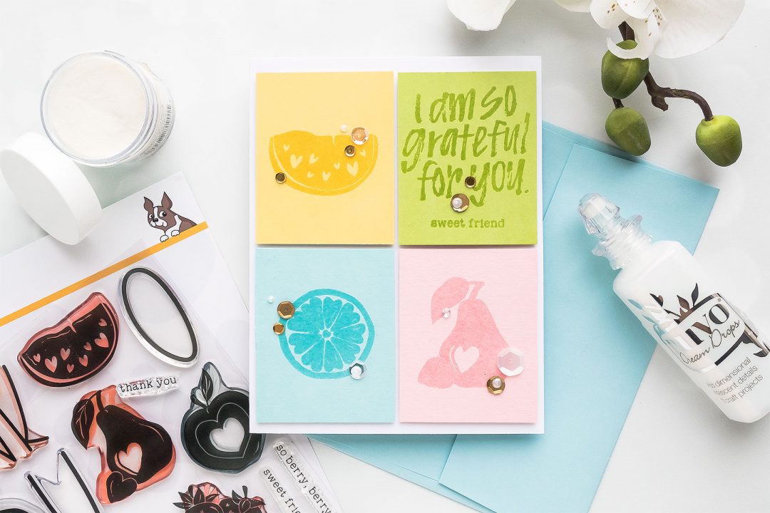 Simon Says Stamp | Color Blocking in Cardmaking - Take One - Grateful for You Fruit Card by Yana Smakula