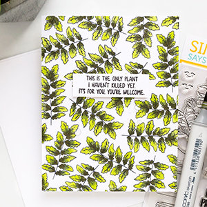 Simon Says Stamp | Stamped Leafy Pattern Card with Plantiful Puns