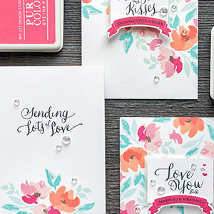 WPlus9 | Floral Valentines – Background Stamping 3 Ways