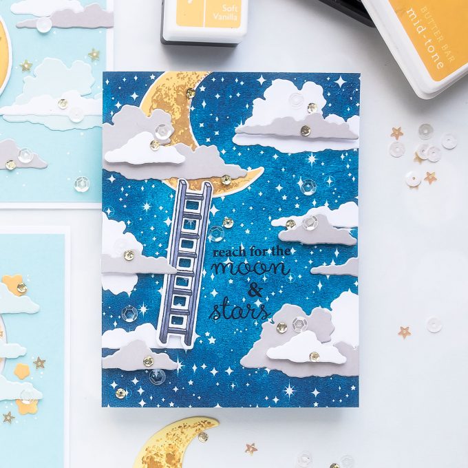 Hero Arts | Color Layering Moon Greeting Cards 3 Ways. Video tutorial by Yana Smakula. Handmade Moon Cards
