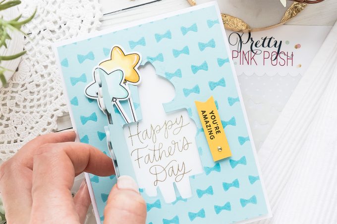 Hidden Panel Father's Day Greeting Card | Pretty Pink Posh | Video tutorial by Yana Smakula