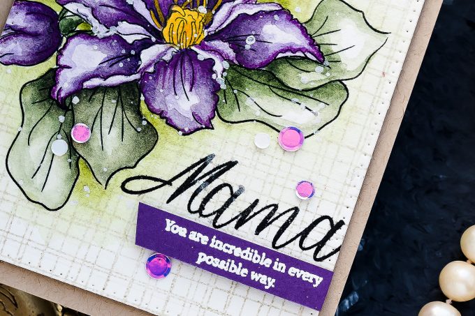 Simon Says Stamp | Watercolor Clematis Card for Mom. Video tutorial by Yana Smakula. How to watercolor clematis.