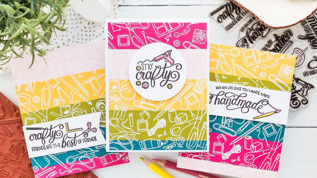 Cards for Crafty Friends! | Hero Arts My Monthly Hero May 2019 | Video tutorial by Yana Smakula #craftyfriends #cardmaking #stamping