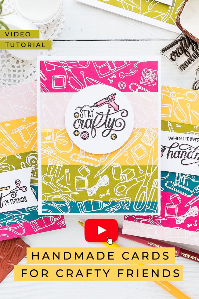 Cards for Crafty Friends! | Hero Arts My Monthly Hero May 2019 | Video tutorial by Yana Smakula #craftyfriends #cardmaking #stamping