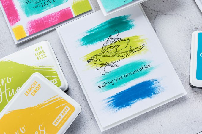 How to make Colorful Backgrounds for handmade cards in Minutes with Hero Arts NEW Hero Hues Reactive Ink | Watch the video tutorial for how-to. 