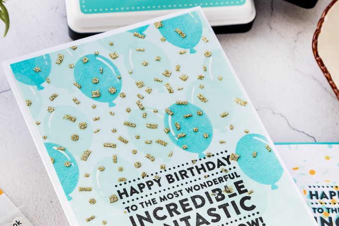 Need to make a quick Birthday card for a guy? Check out this simple & quick tutorial featuring Masculine Birthday Card idea using balloons and confetti with the help of Big Birthday Greetings stamp set from Simon Says Stamp. Handmade greeting card by Yana Smakula