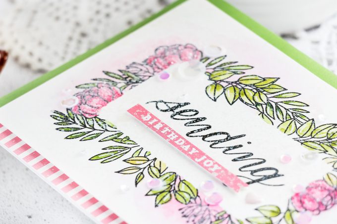 Simon Says Stamp June 2019 Card Kit - Sending Birthday Joy Handmade Greeting Card by Yana Smakula #sssck #cardmaking #simonsaysstamp