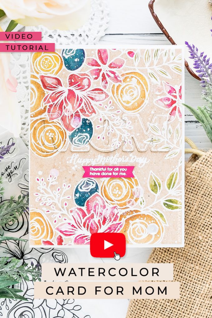 Watercolor Mother's Day Card | Simon Says Stamp | Video tutorial by Yana Smakula