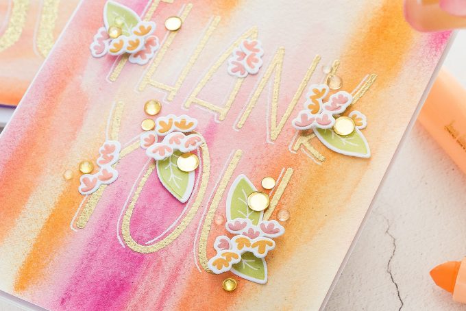 Simon Says Stamp | Abstract Watercolor Backgrounds with ColorSticks - Thank You Card. How to use ColorSticks to create colorful watercolor background for handmade cards