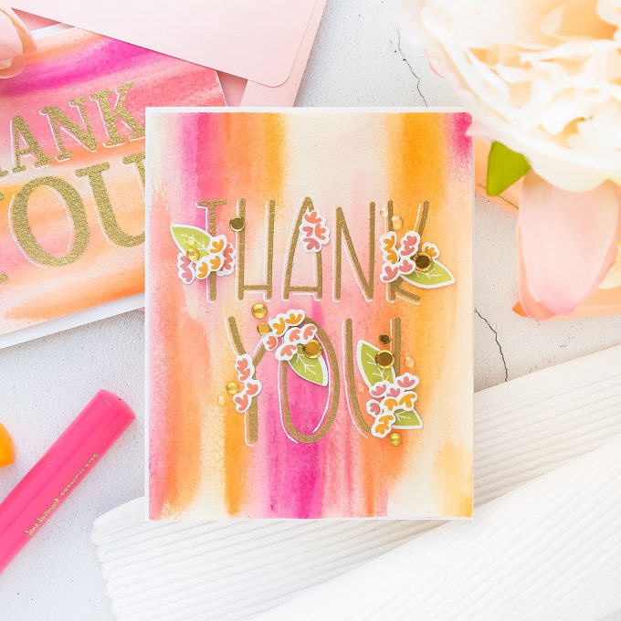 Simon Says Stamp | Abstract Watercolor Backgrounds with ColorSticks - Thank You Card. How to use ColorSticks to create colorful watercolor background for handmade cards